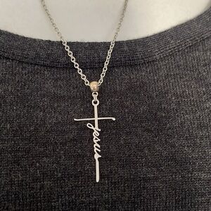 God Jesus Lord Cross Stainless Steel Necklace